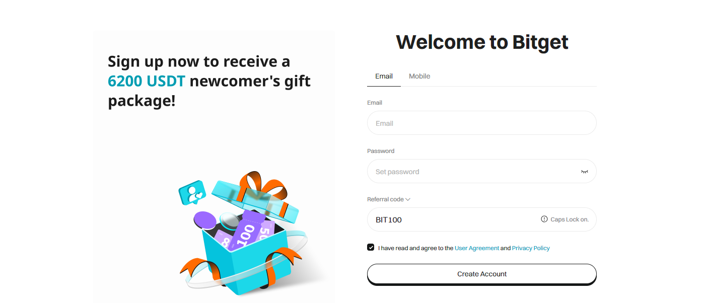 enter referral code bitget
