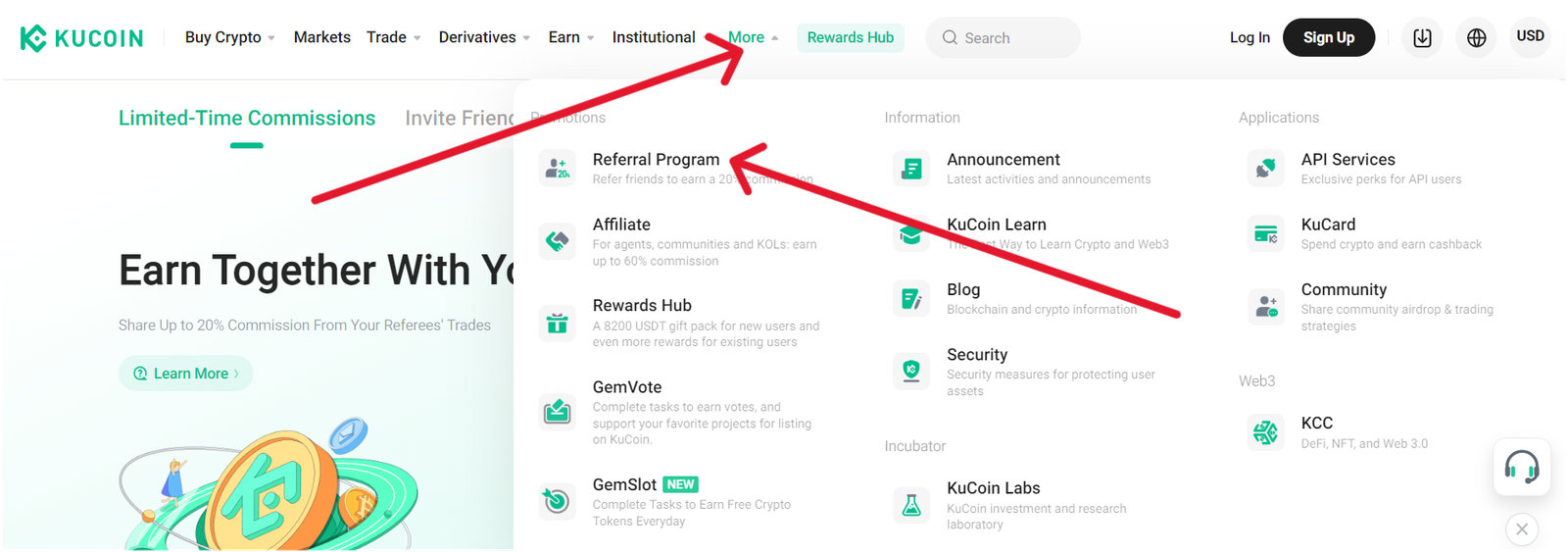get referral code for kucoin